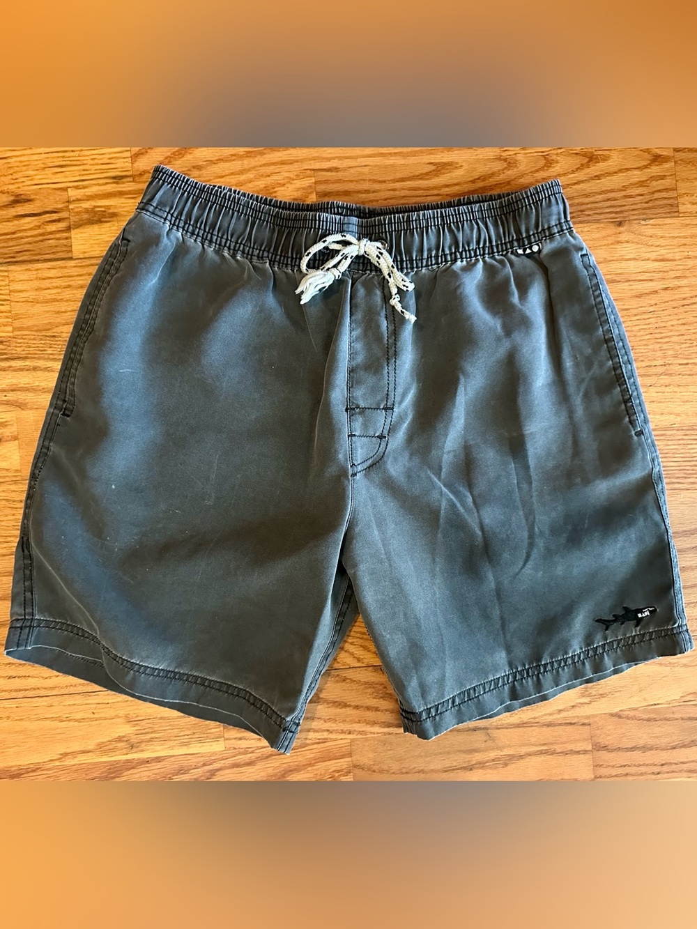 Maui and Sons Men's Swim Shorts in Charcoal with White Drawstring